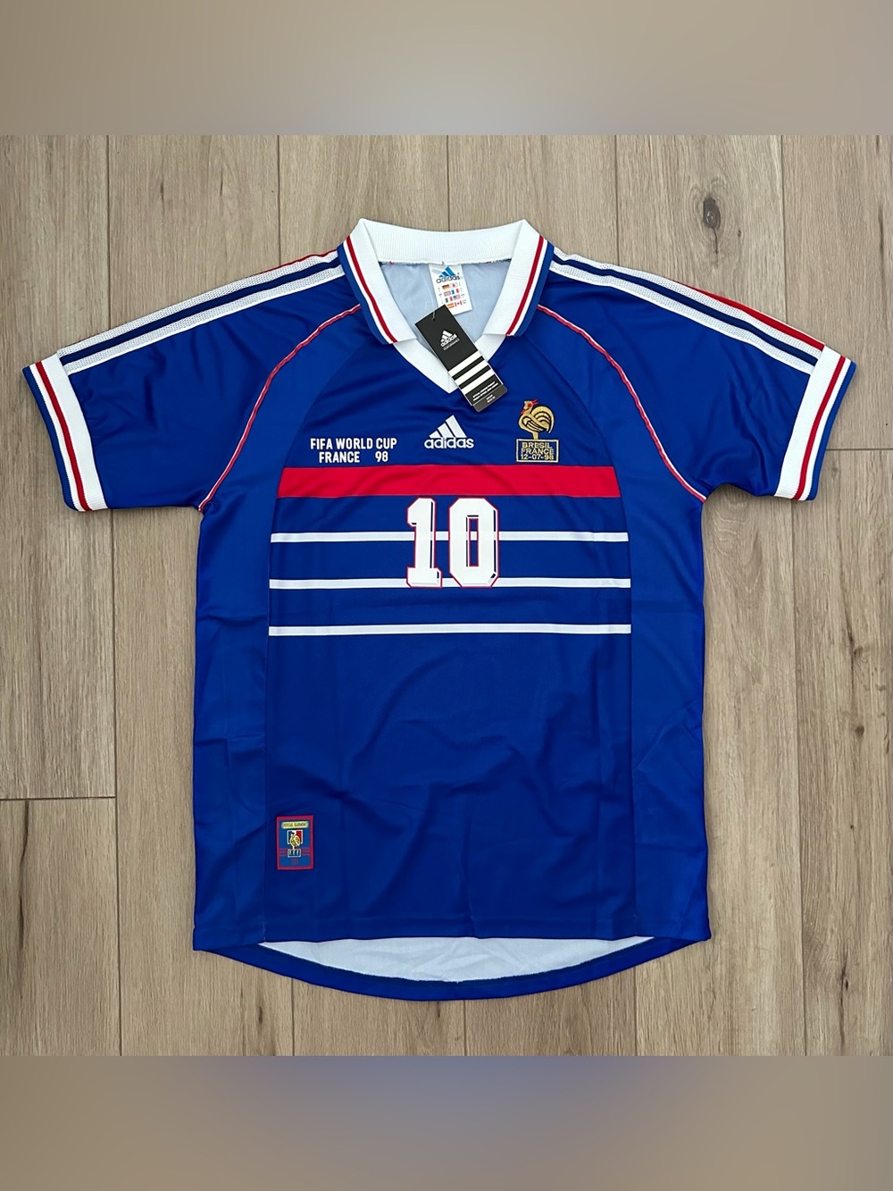 France Zinedine Zidane 1998 Final Blue Retro Soccer Jersey Regular Men Size